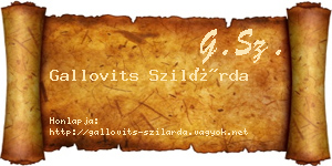 Gallovits Szilárda névjegykártya